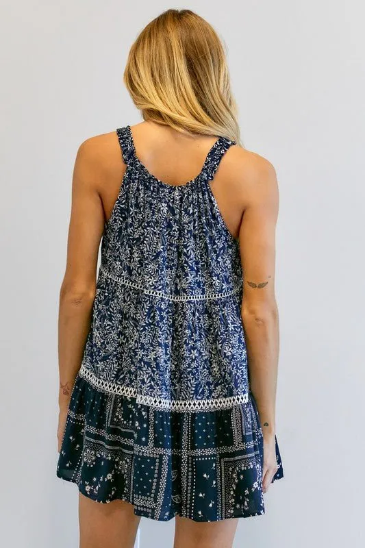 Printed Halter Neck Dress