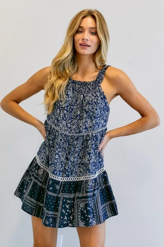Printed Halter Neck Dress