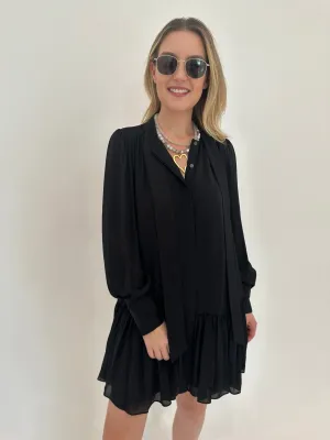 Quince Long Sleeve Mini Dress - Black