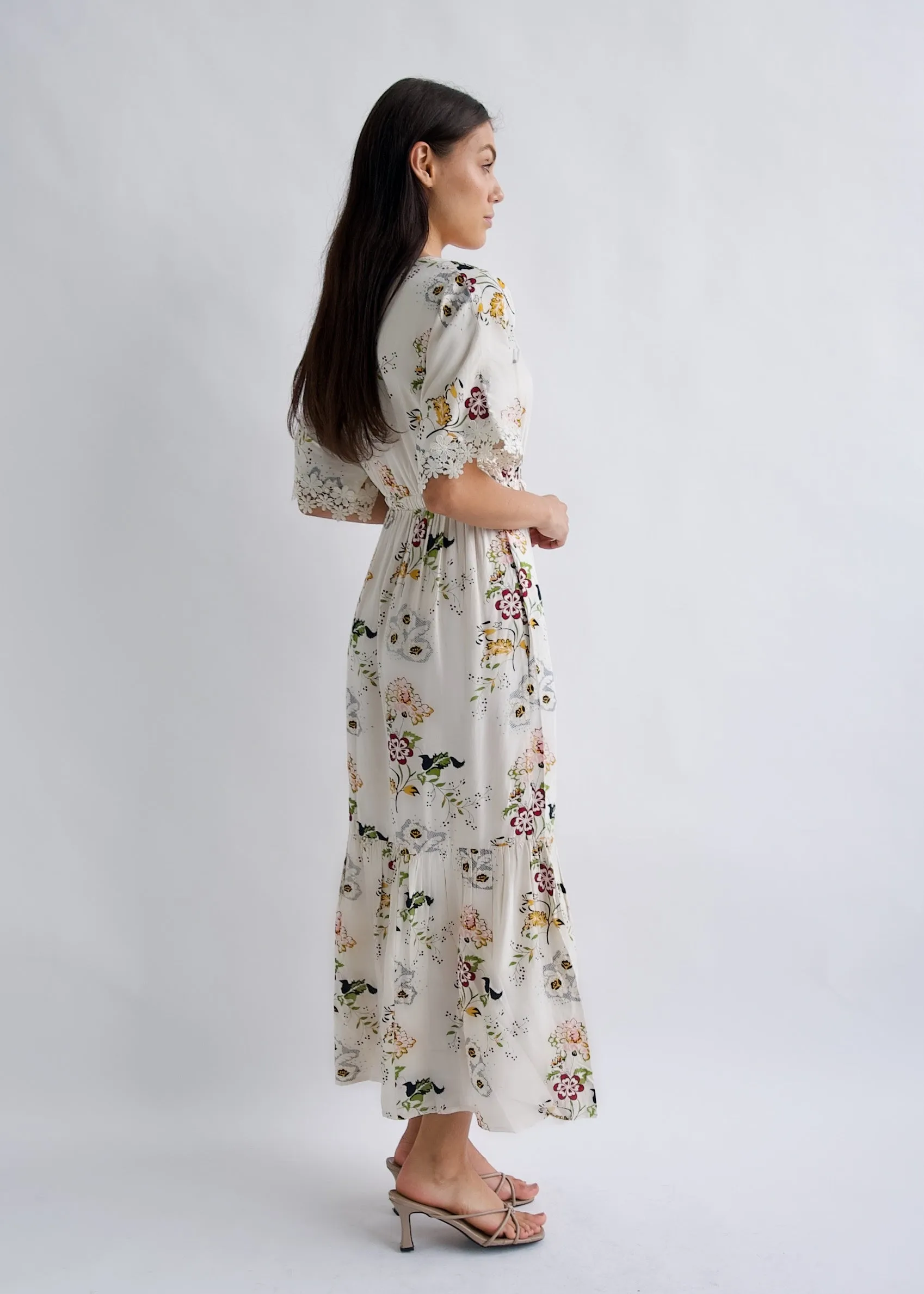"Garden Party" Vintage Floral Maxi Dress