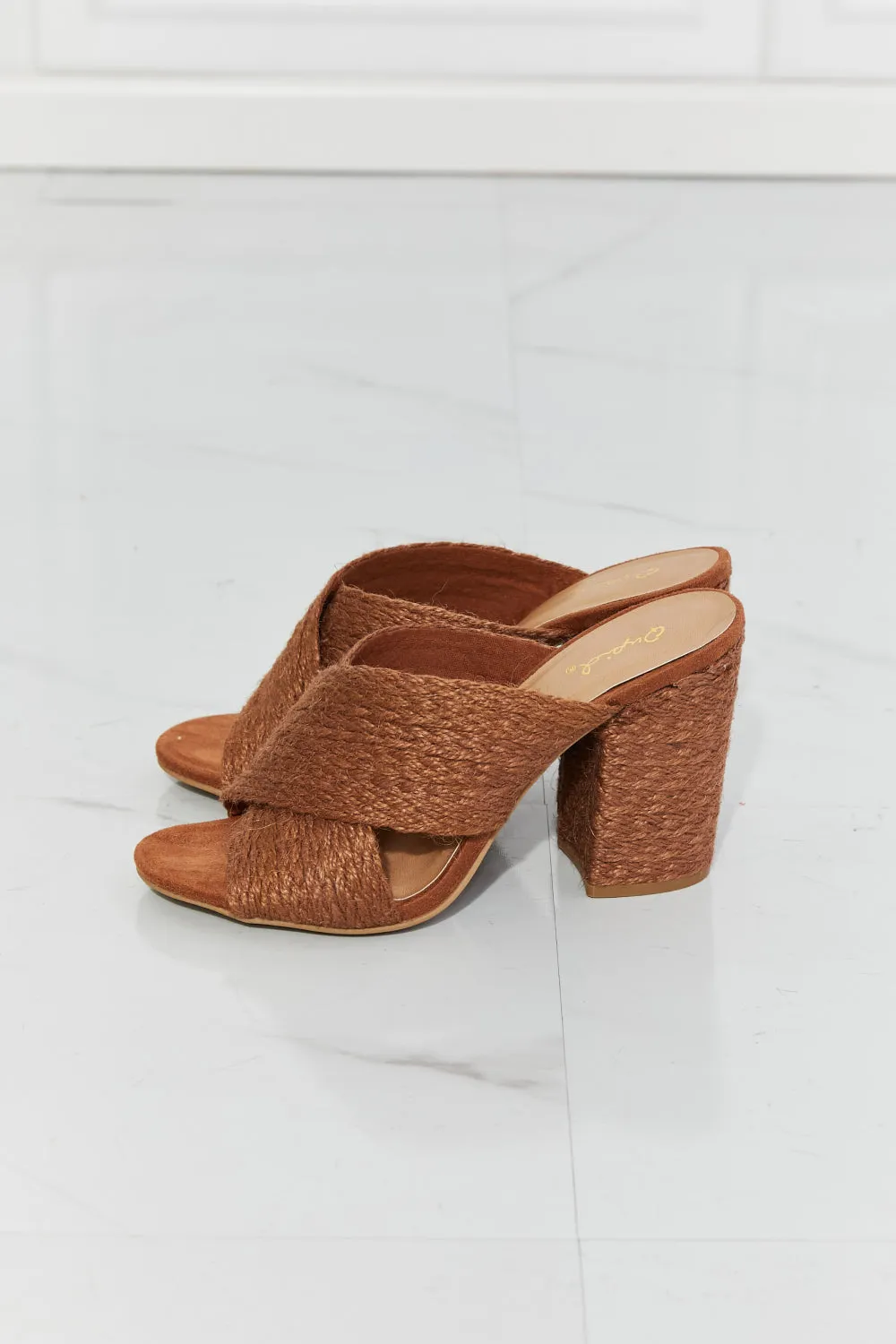 Qupid Pier Walk Jute Block Heel Slide