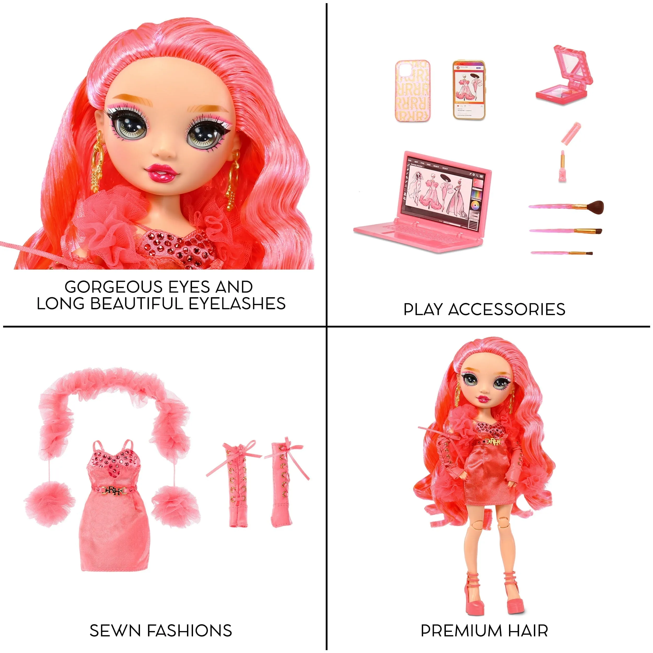 Rainbow High Priscilla - Pink Fashion Doll, Fashionable Outfit & 10  Colorful Play Accessories. Toy Gift Kids 4-12 Years & Collectors