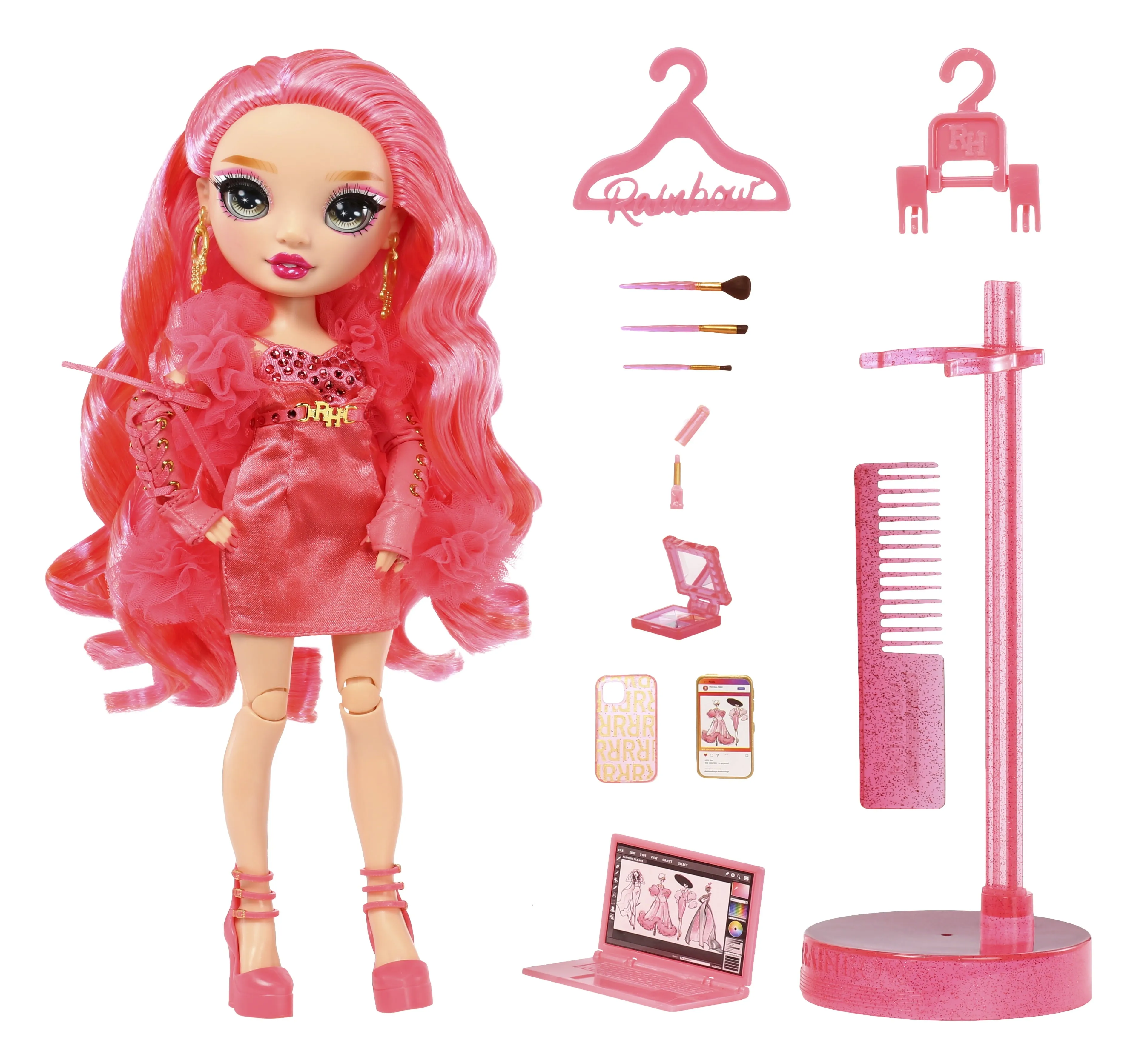 Rainbow High Priscilla - Pink Fashion Doll, Fashionable Outfit & 10  Colorful Play Accessories. Toy Gift Kids 4-12 Years & Collectors