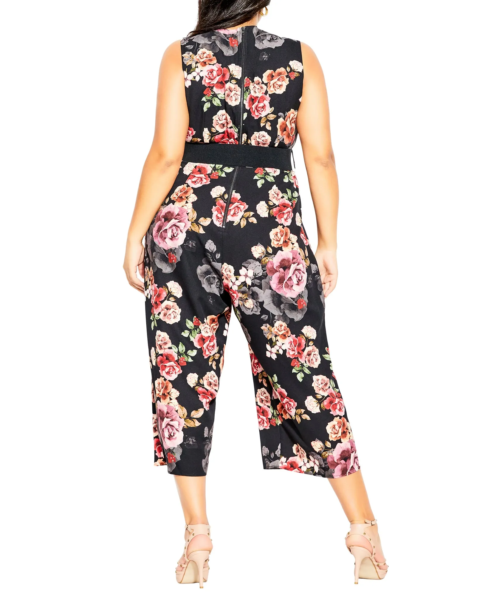 Ramona Belted Floral Jumpsuit | Black / Pink