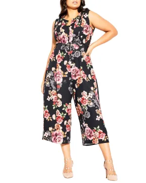 Ramona Belted Floral Jumpsuit | Black / Pink