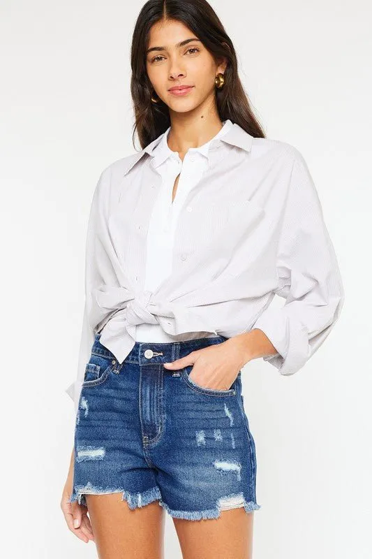Raw Hem Denim Shorts
