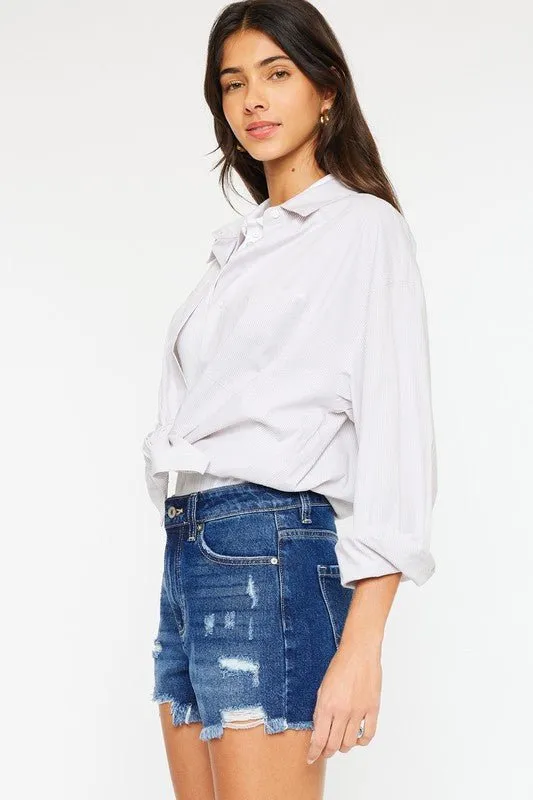 Raw Hem Denim Shorts