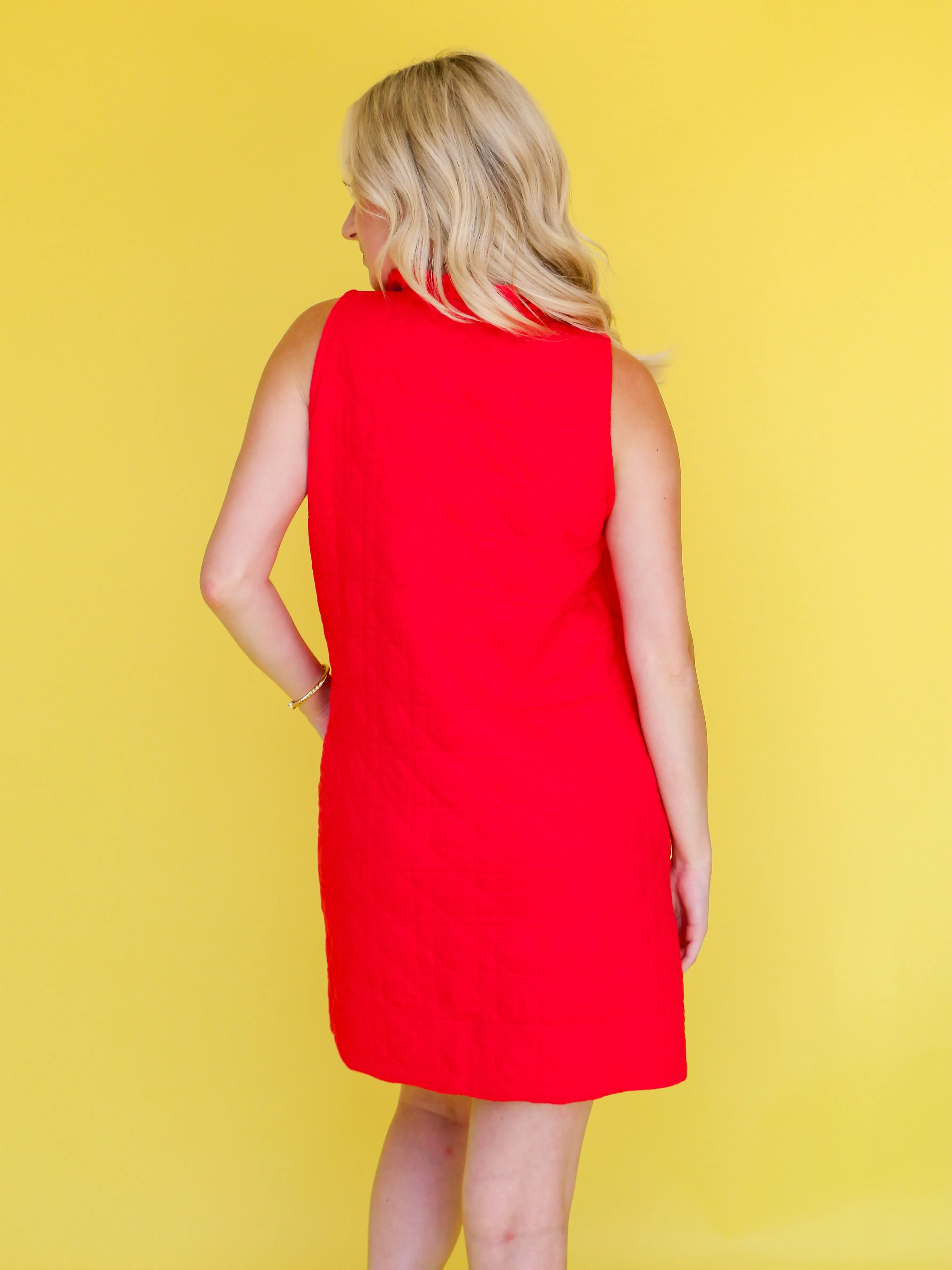 Red Ruffle V-Neck Mini Dress