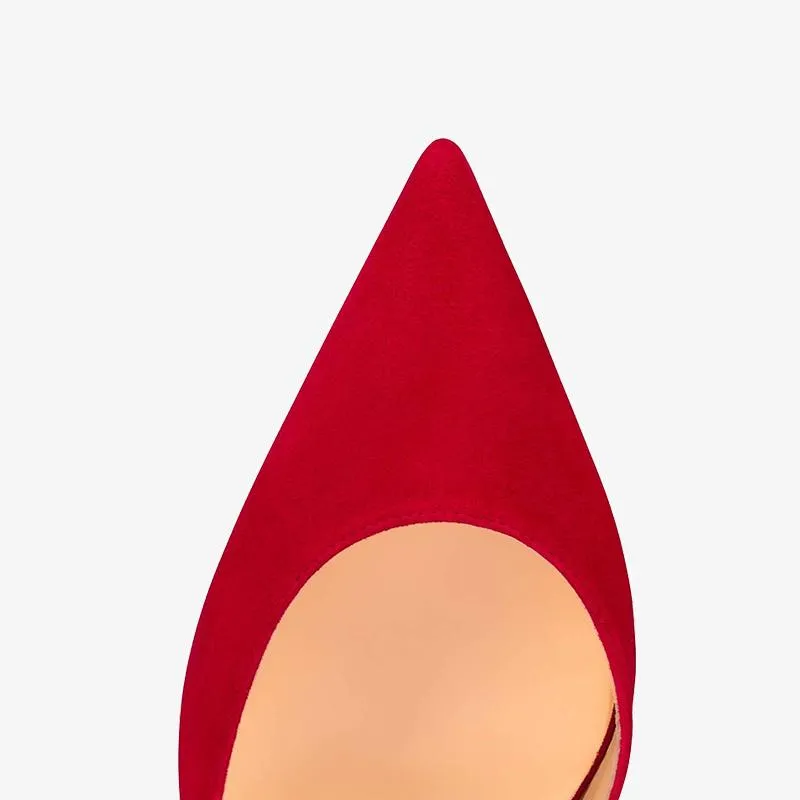 Red Suede Pumps