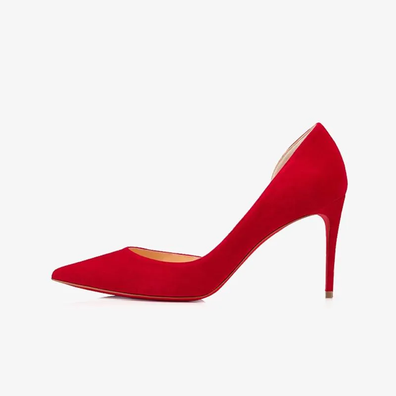 Red Suede Pumps