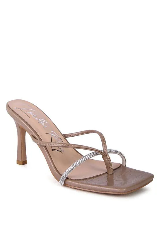 Rhinestone Slider Sandals - Mint or Taupe