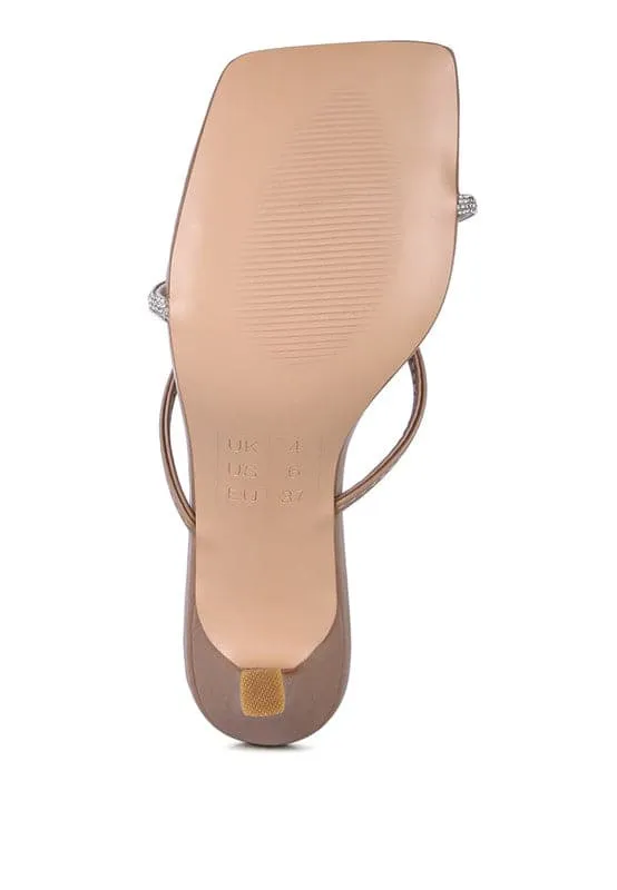 Rhinestone Slider Sandals - Mint or Taupe