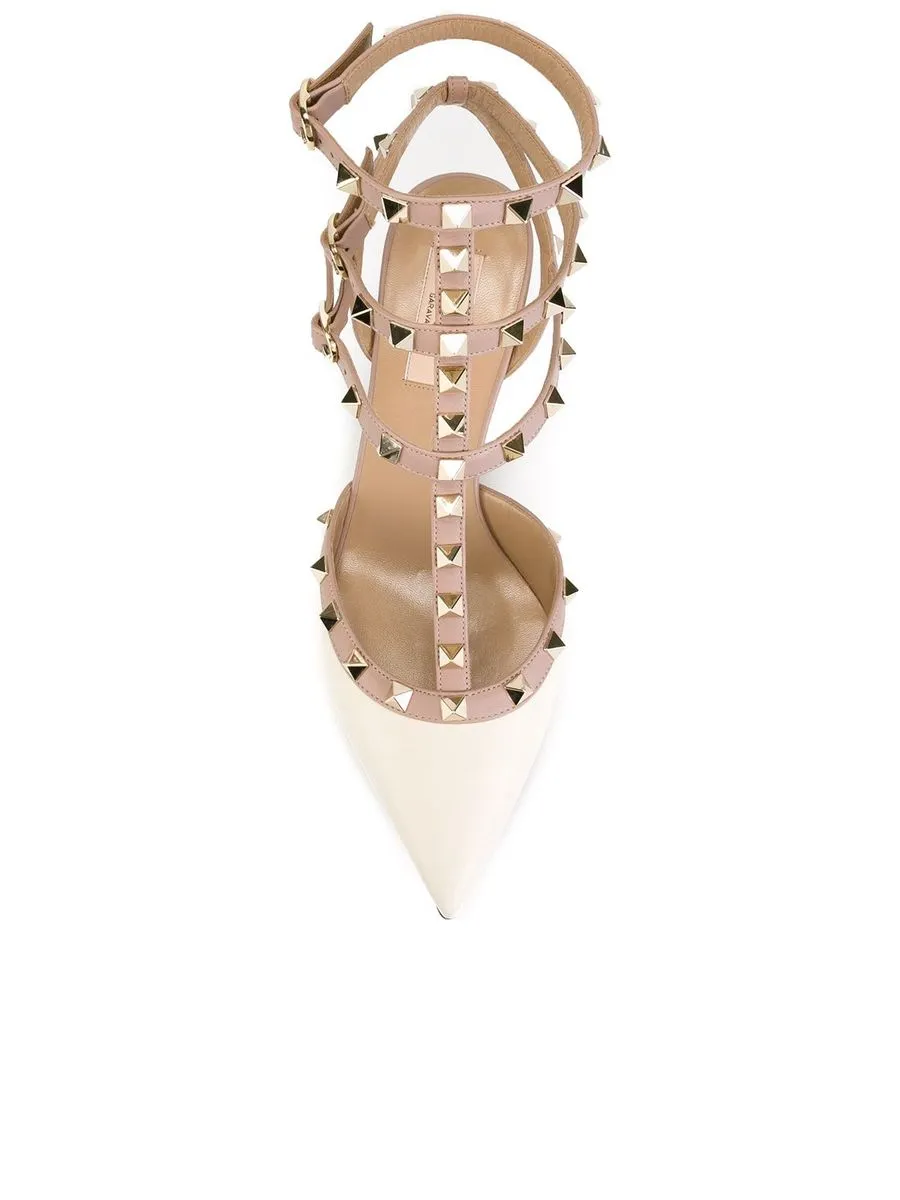 Rockstud Ankle Strap Pumps
