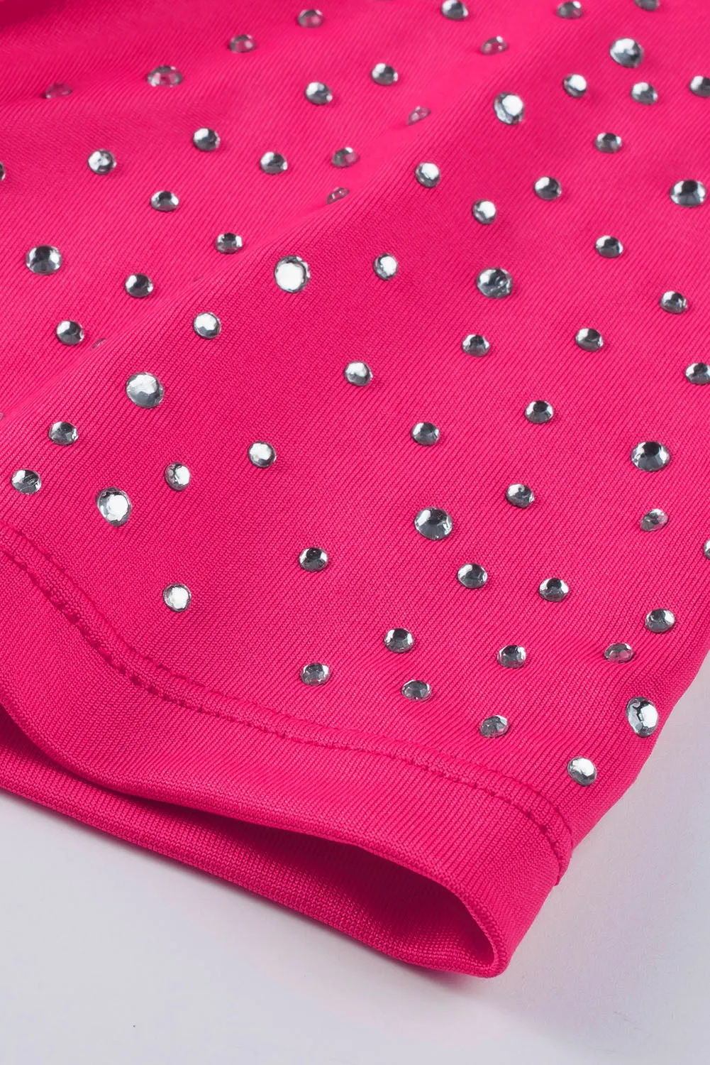 Rose Rhinestone All-over Round Neck Short Sleeve Bodysuit