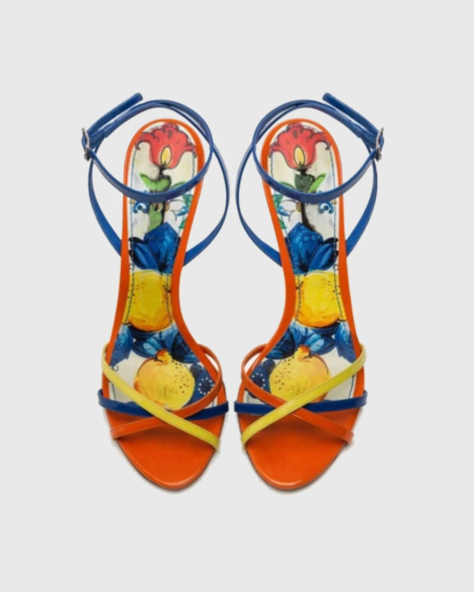 Rubina Flower Print Heterotypic Heel In Orange