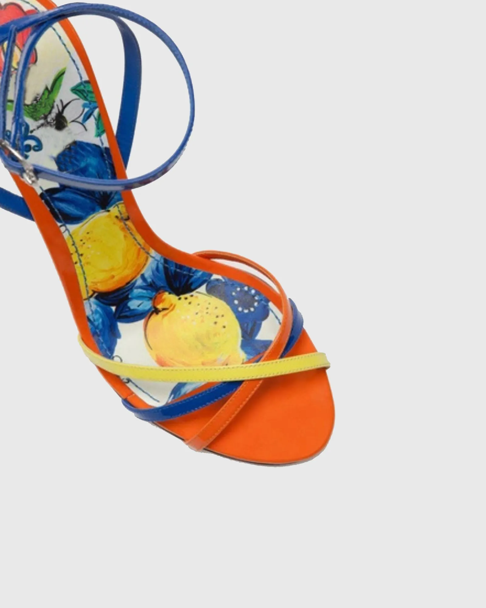 Rubina Flower Print Heterotypic Heel In Orange