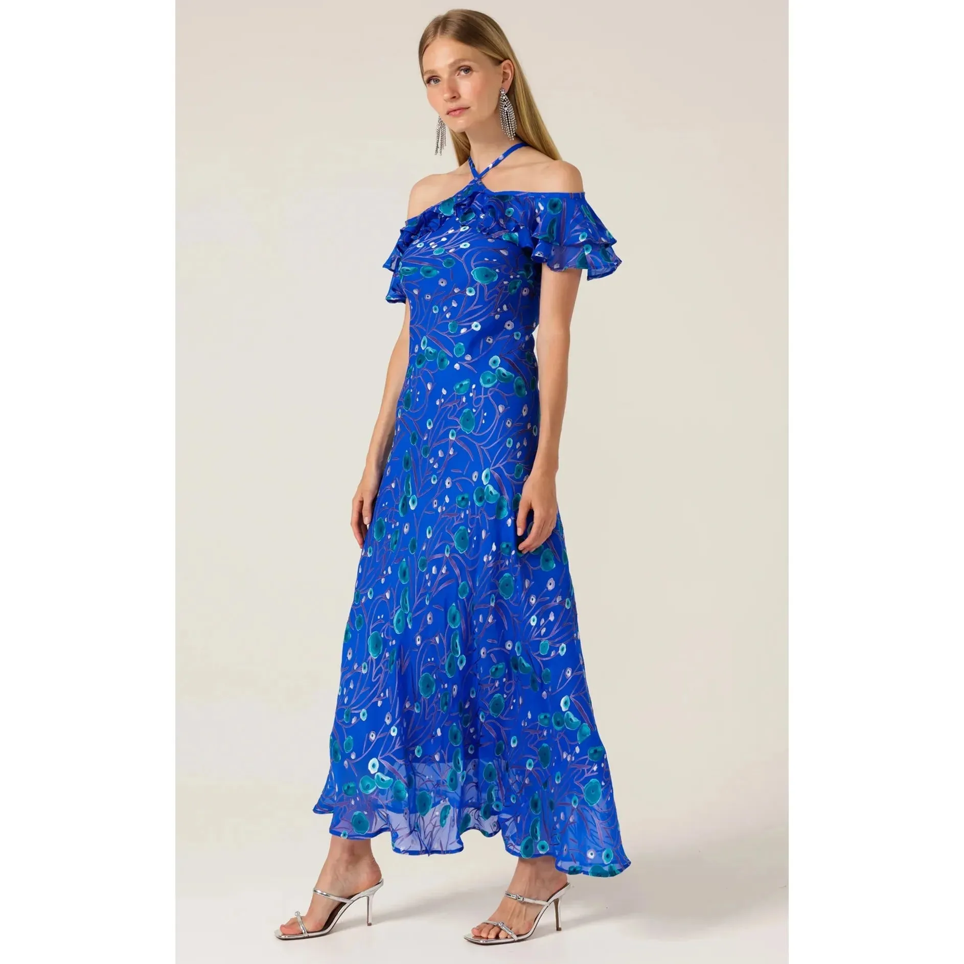Sacha Drake Bluebird Bias Dress Periwinkle Poppy