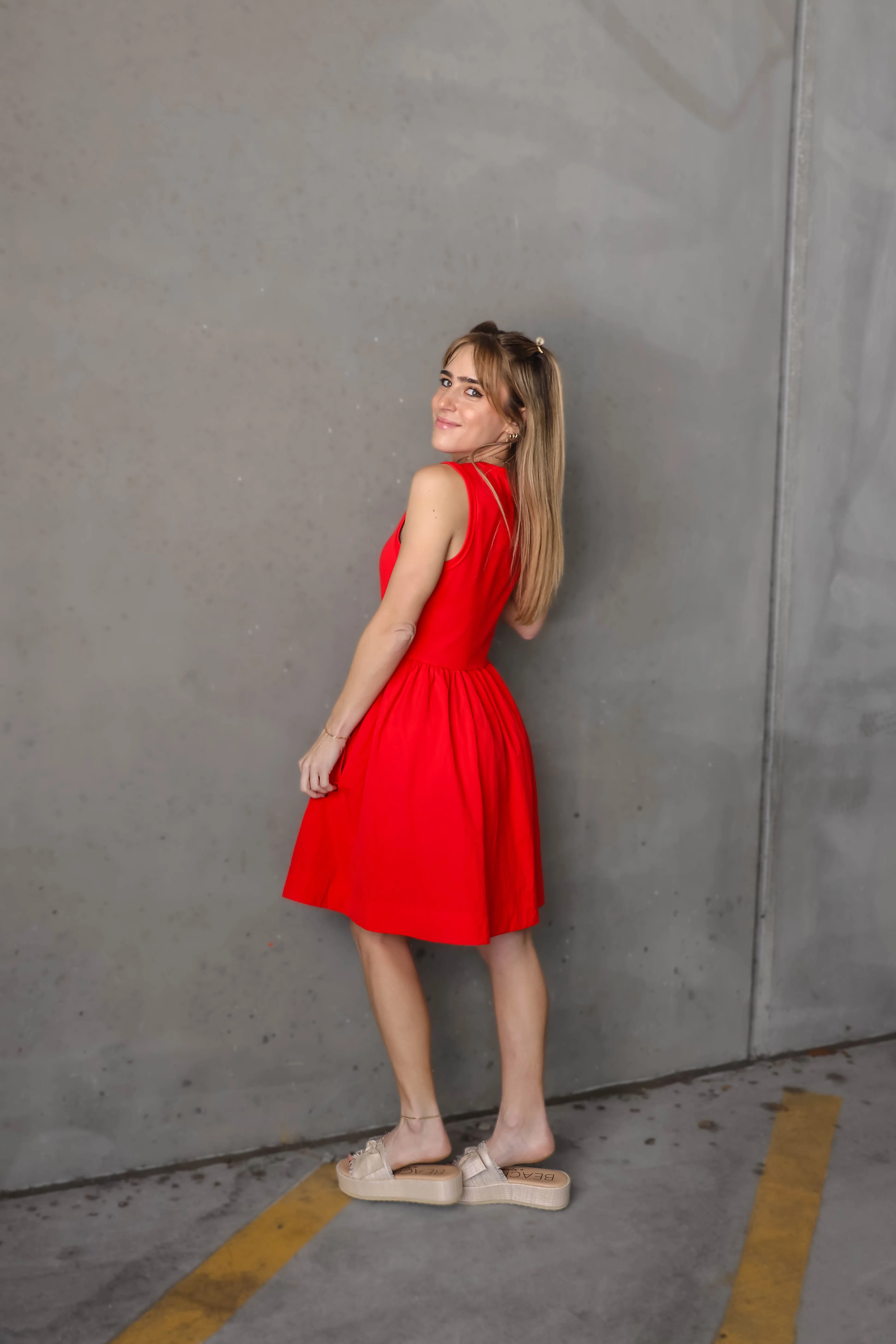 Sakura Red Mini Dress