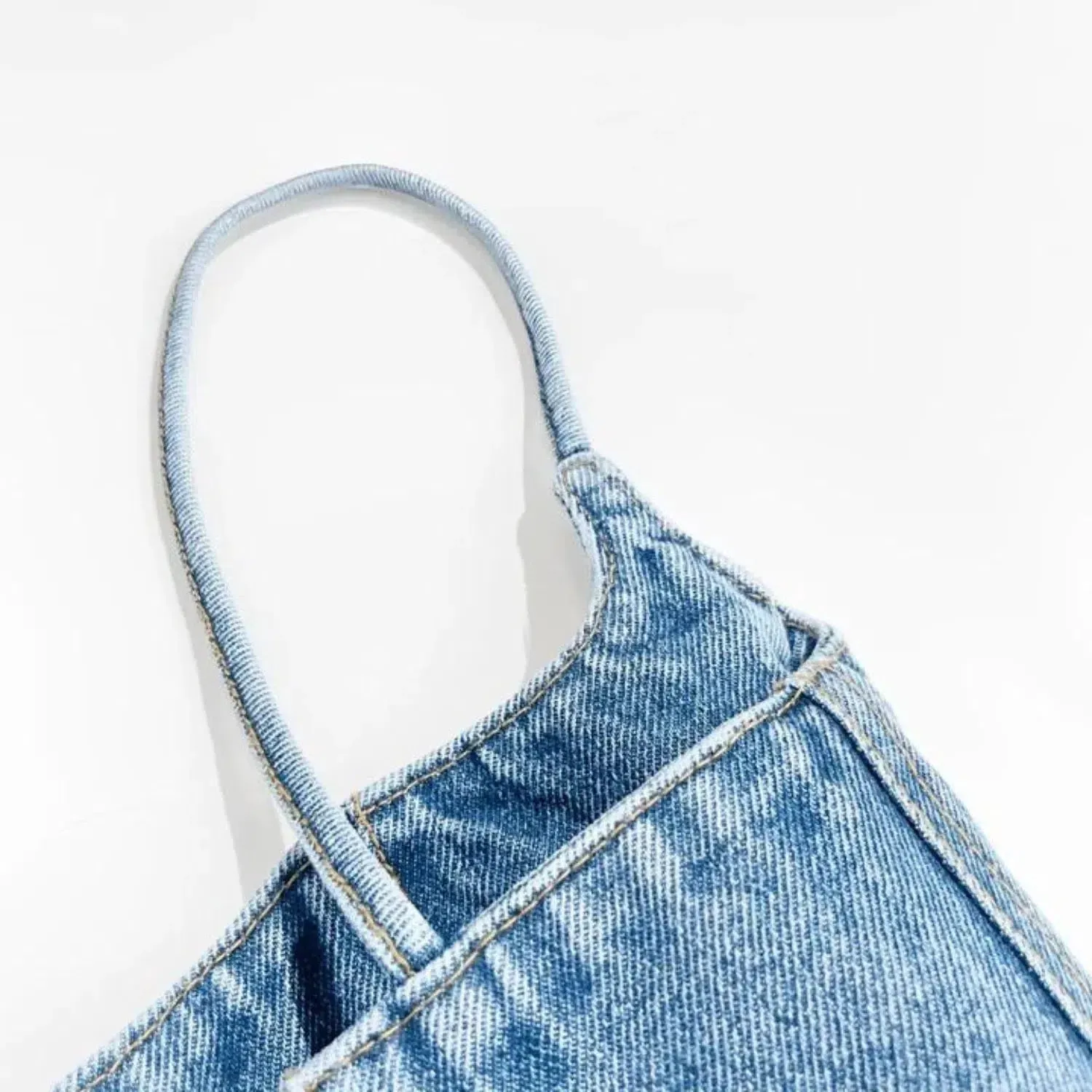 Salira Essence Set – Wash denim - Draped short skirt