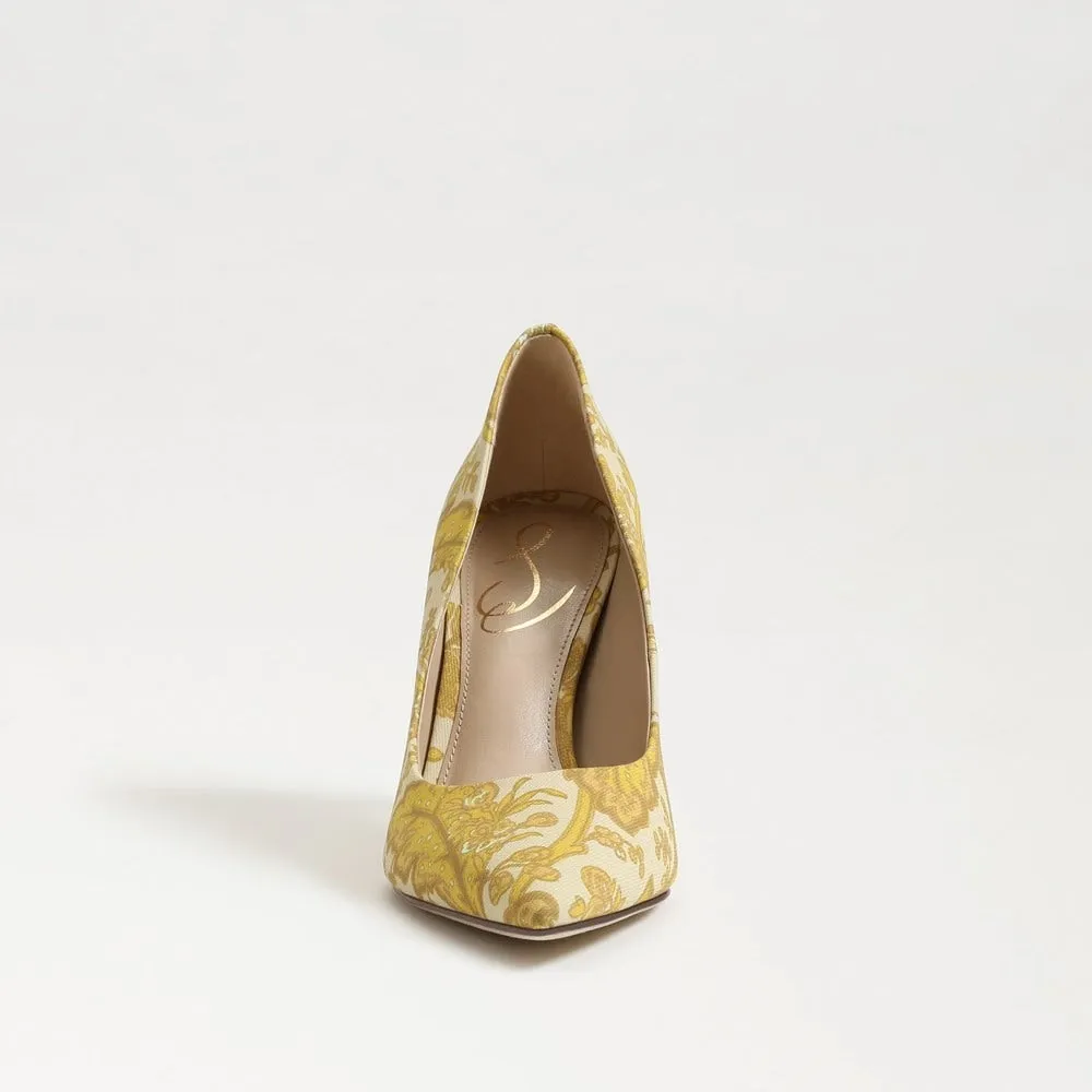 Sam Edelman Hazel Turmeric Stiletto Heeled Dress Shoes Pointed Toe Wide Pumps