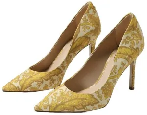 Sam Edelman Hazel Turmeric Stiletto Heeled Dress Shoes Pointed Toe Wide Pumps