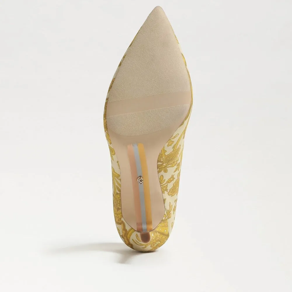 Sam Edelman Hazel Turmeric Stiletto Heeled Dress Shoes Pointed Toe Wide Pumps