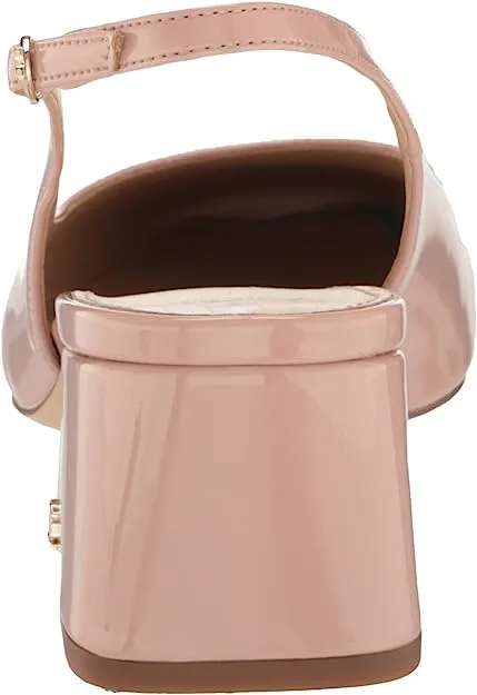 Sam Edelman Terra Sunrise Blush Slingback Strap Squared Toe Block Heel Pumps