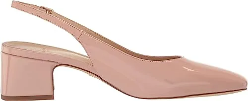 Sam Edelman Terra Sunrise Blush Slingback Strap Squared Toe Block Heel Pumps