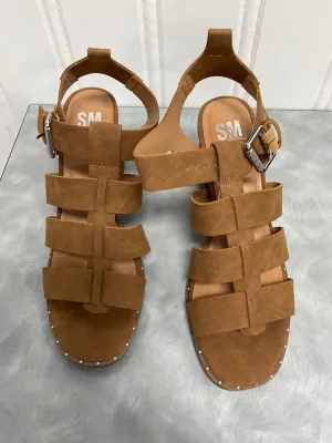 Sandals Heels Block By Steve Madden In Tan, Size:9
