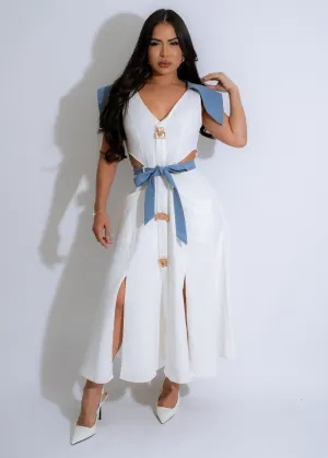Sandline Contrast Midi Dress White
