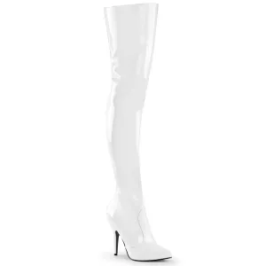 SEDUCE-3010 White High Heel Thigh Boot