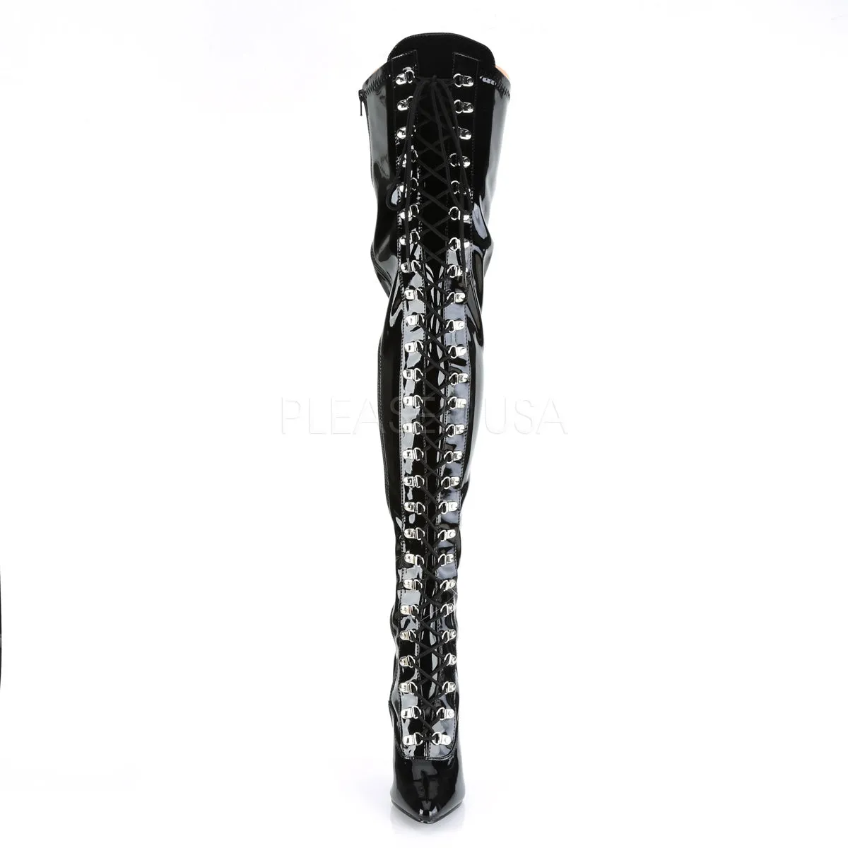 Seduce-3024 Black PA Thigh High Boots