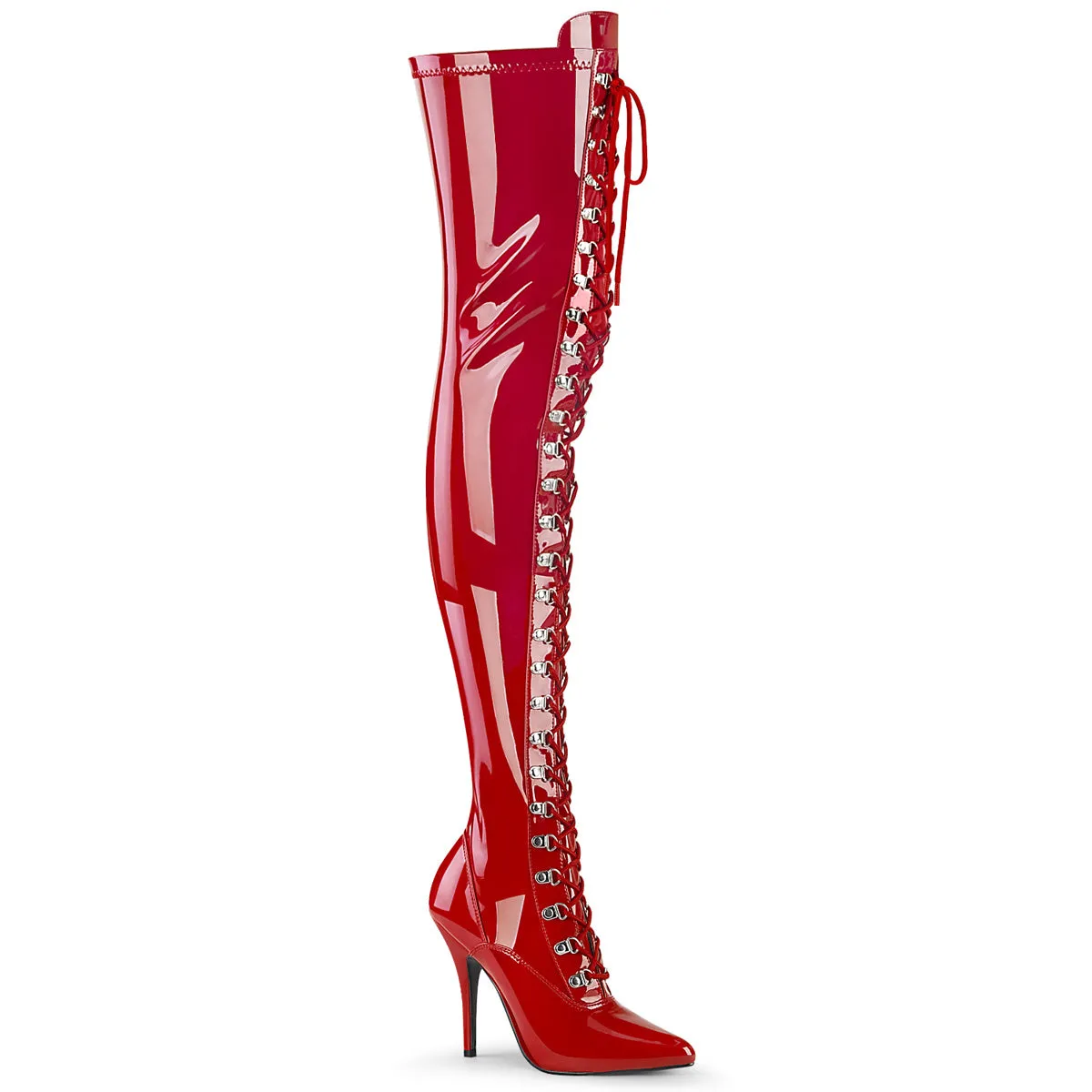 Seduce-3024 Red Thigh High Boots