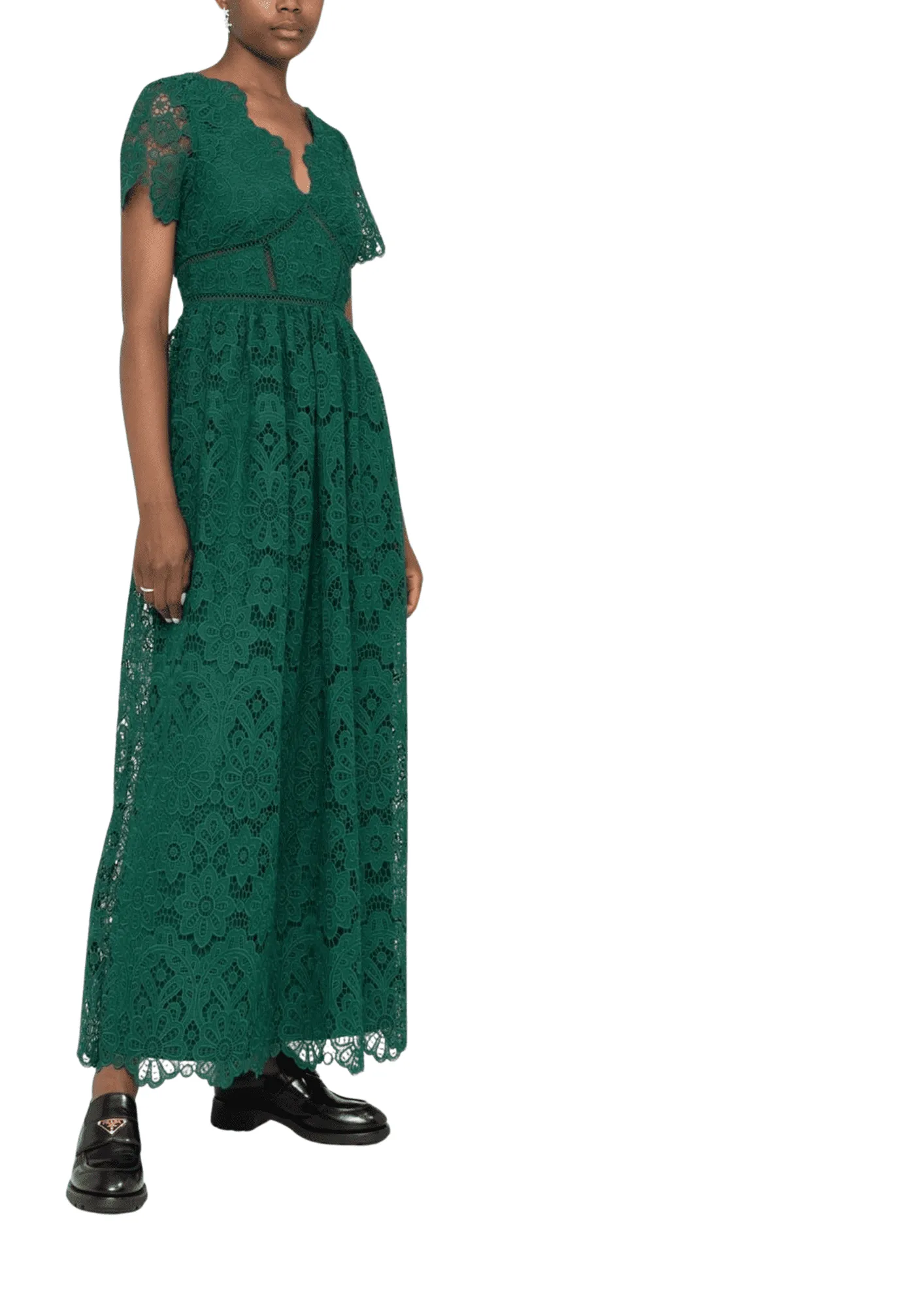 SELF-PORTRAIT - Embroidered V-neck Dress