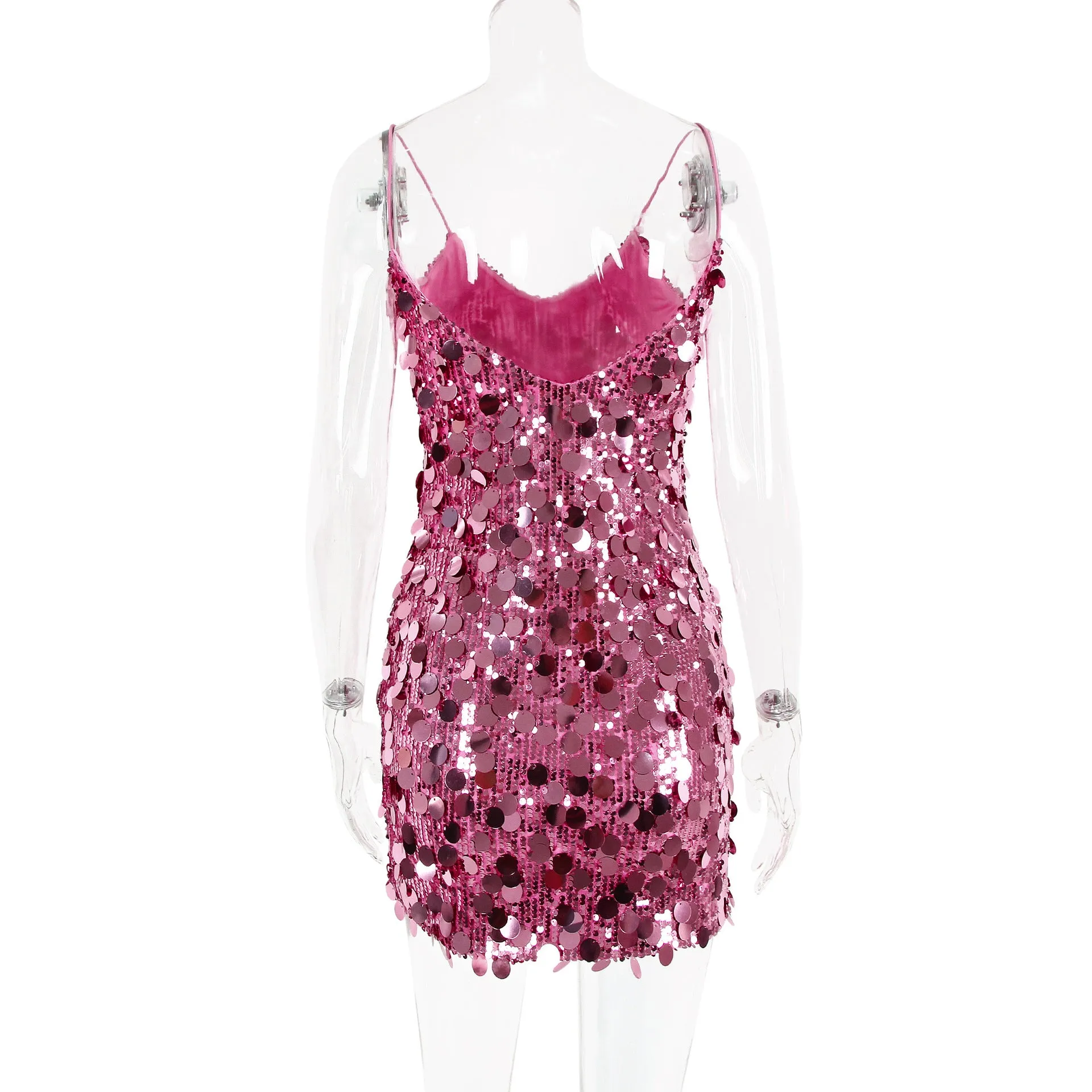 Serena Rose Sequin Party Mini Dress