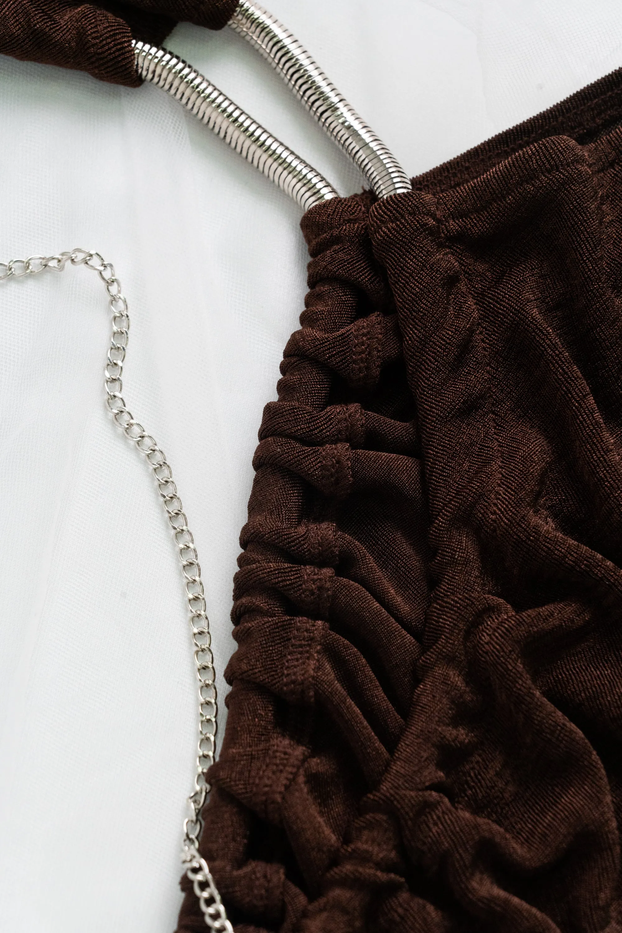 Sexy Brown Cut Out High Split Irregular Party Maxi Dress