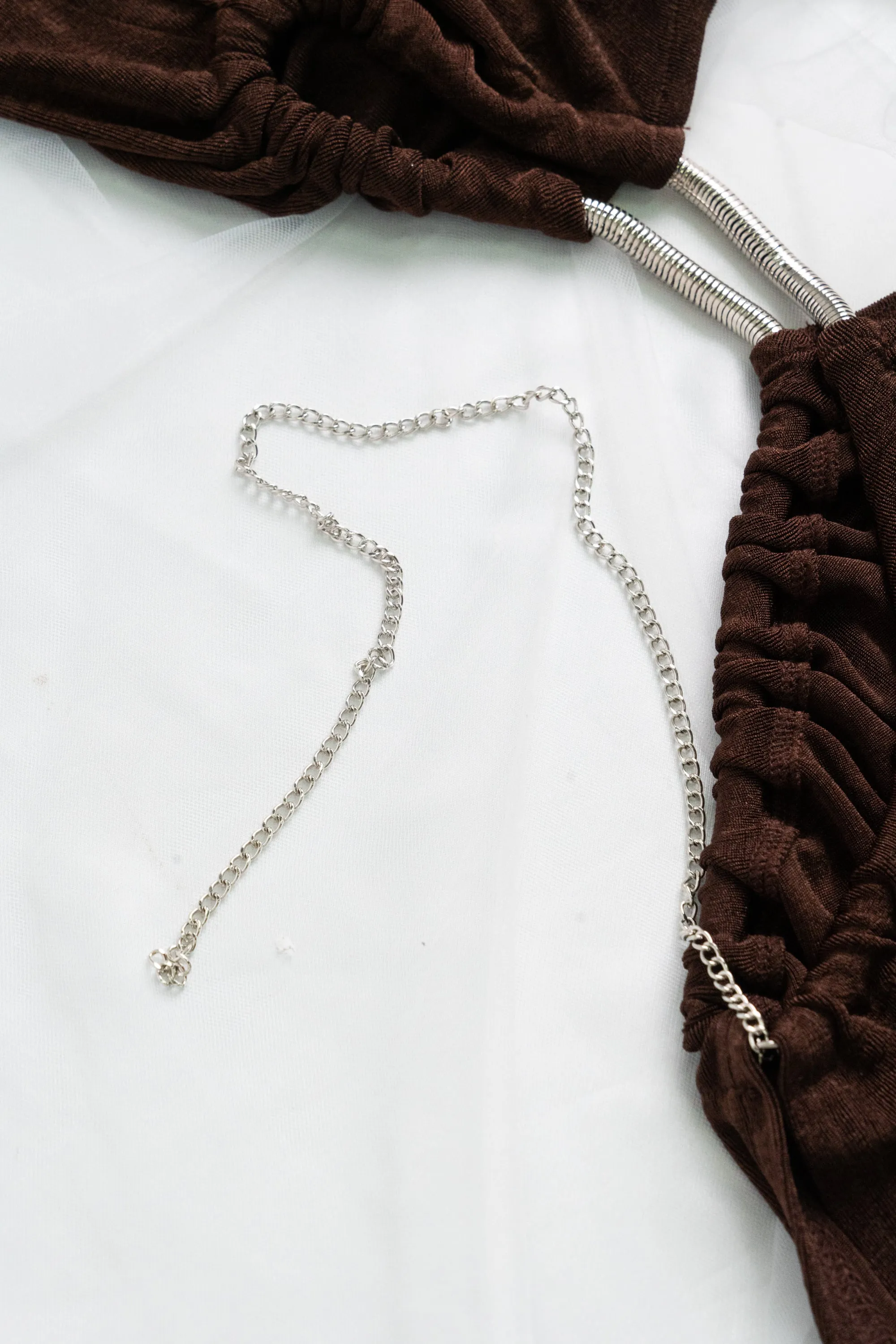 Sexy Brown Cut Out High Split Irregular Party Maxi Dress