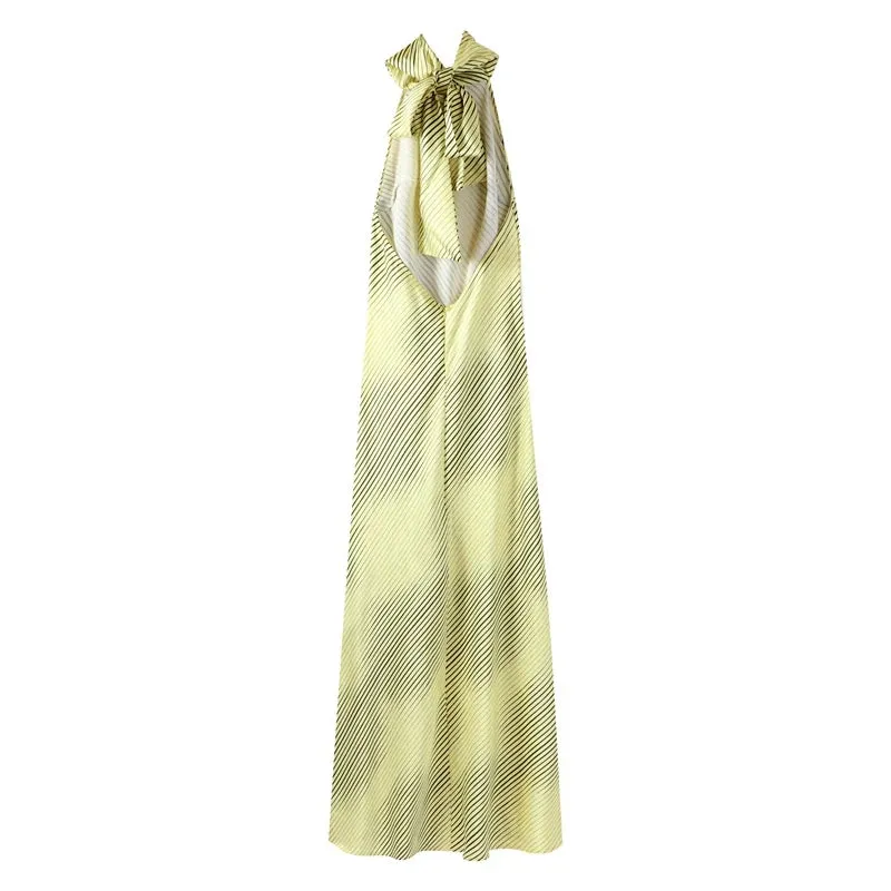 Sheath Satin Striped Maxi – Backless and Bold