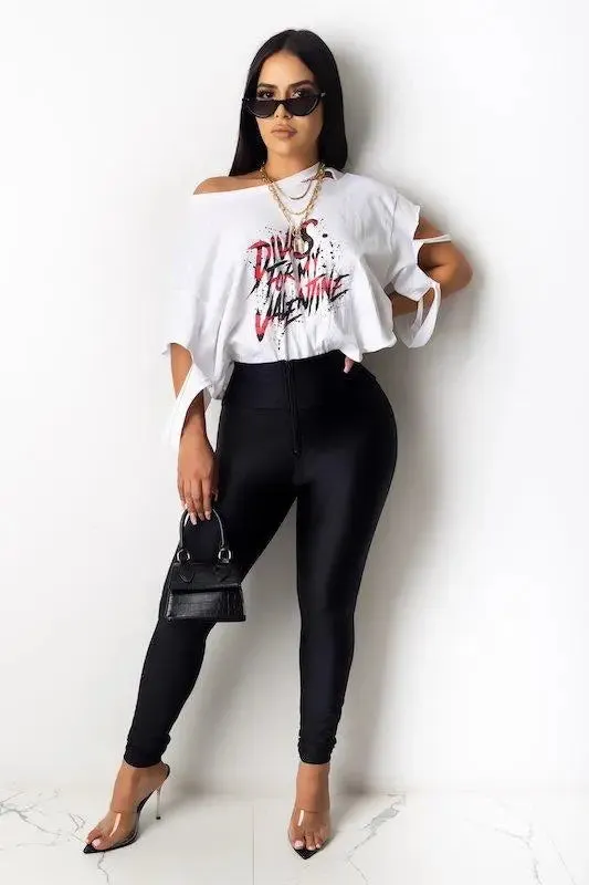 Shiny High Waist Leggings with Zipper