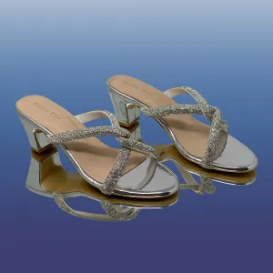 Silver Criss Cross Heels