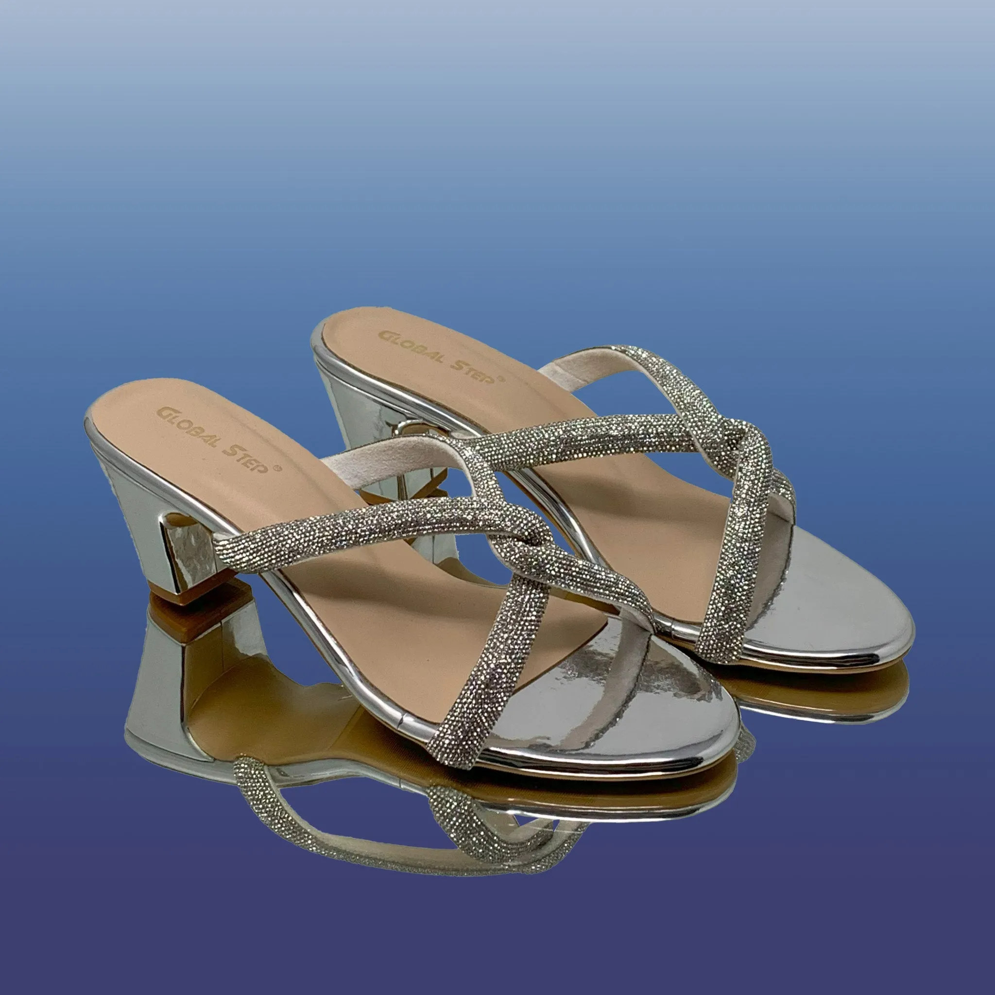 Silver Criss Cross Heels