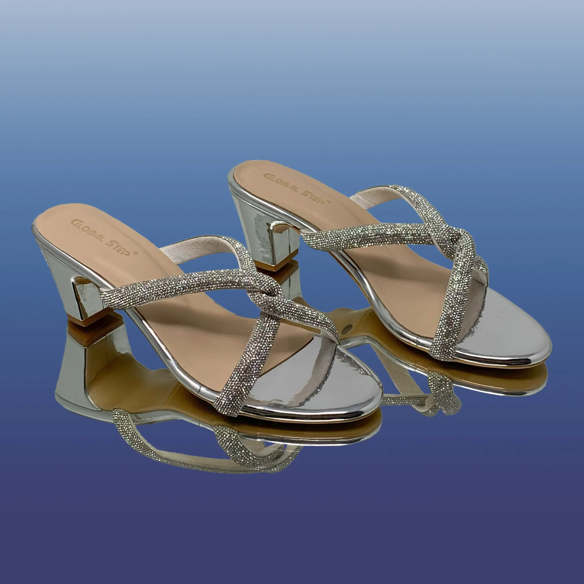 Silver Criss Cross Heels