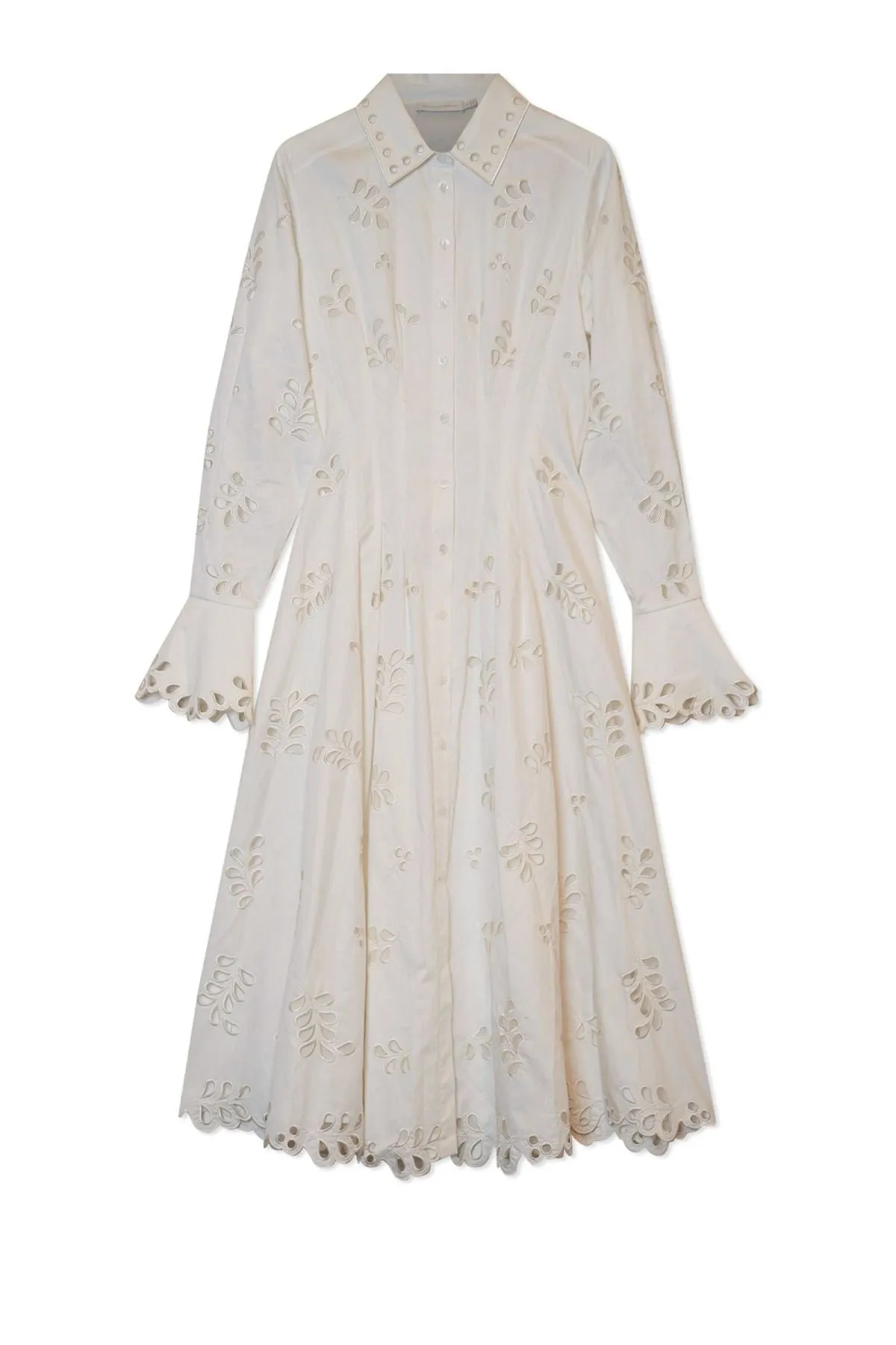 Simkhai Eda Broderie Cotton Midi Dress - White