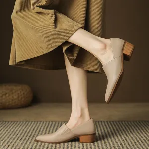 Simple solid color comfortable low heels