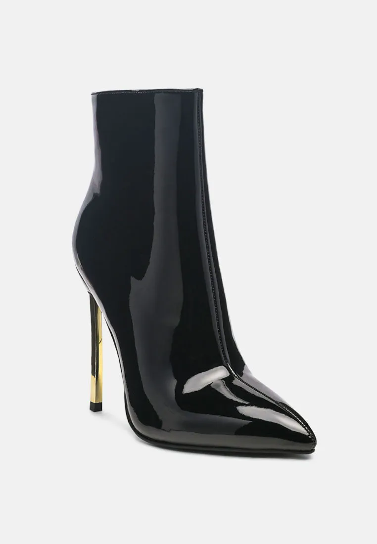 siren shine patent faux leather stiletto boots