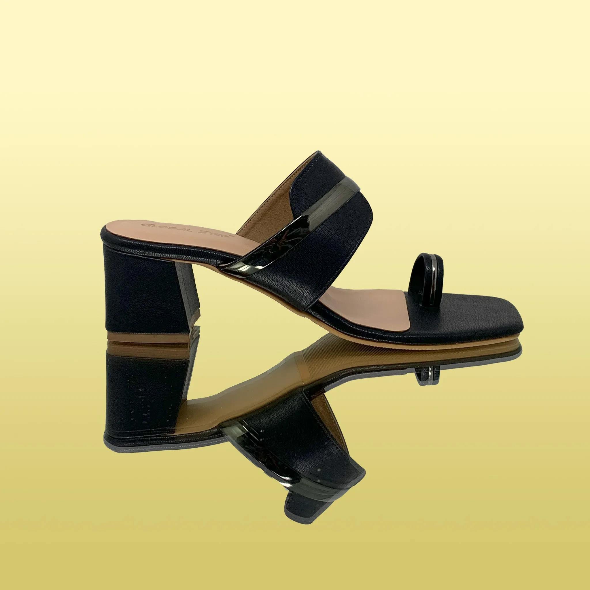 Sleek Black Open-Toe Heels