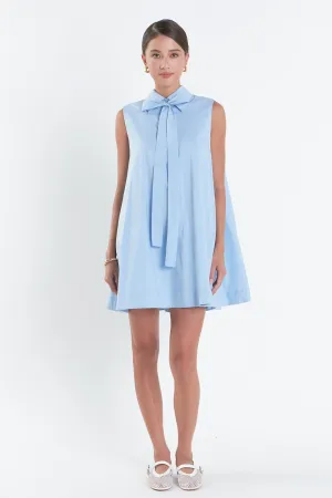 Sleeveless Bow Shirt Dress