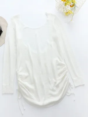 Smaibulun | CASTAWAY Low Open Back Knit Dress - Cream