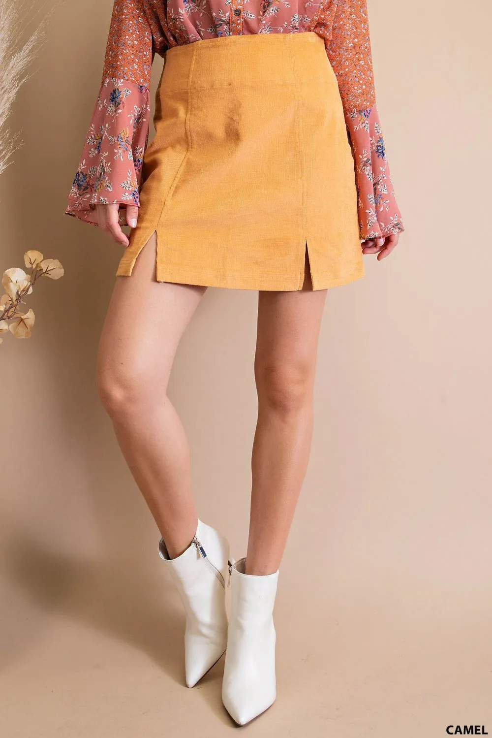 Soft Cotton Corduroy Mini Skirt