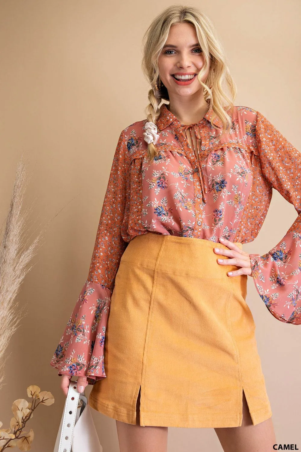 Soft Cotton Corduroy Mini Skirt